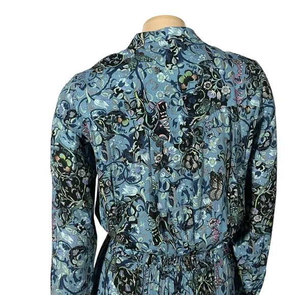 NWT Zadig & Voltaire Refla bohemian Patch Oxford blue printed Dress - Picture 10 of 15